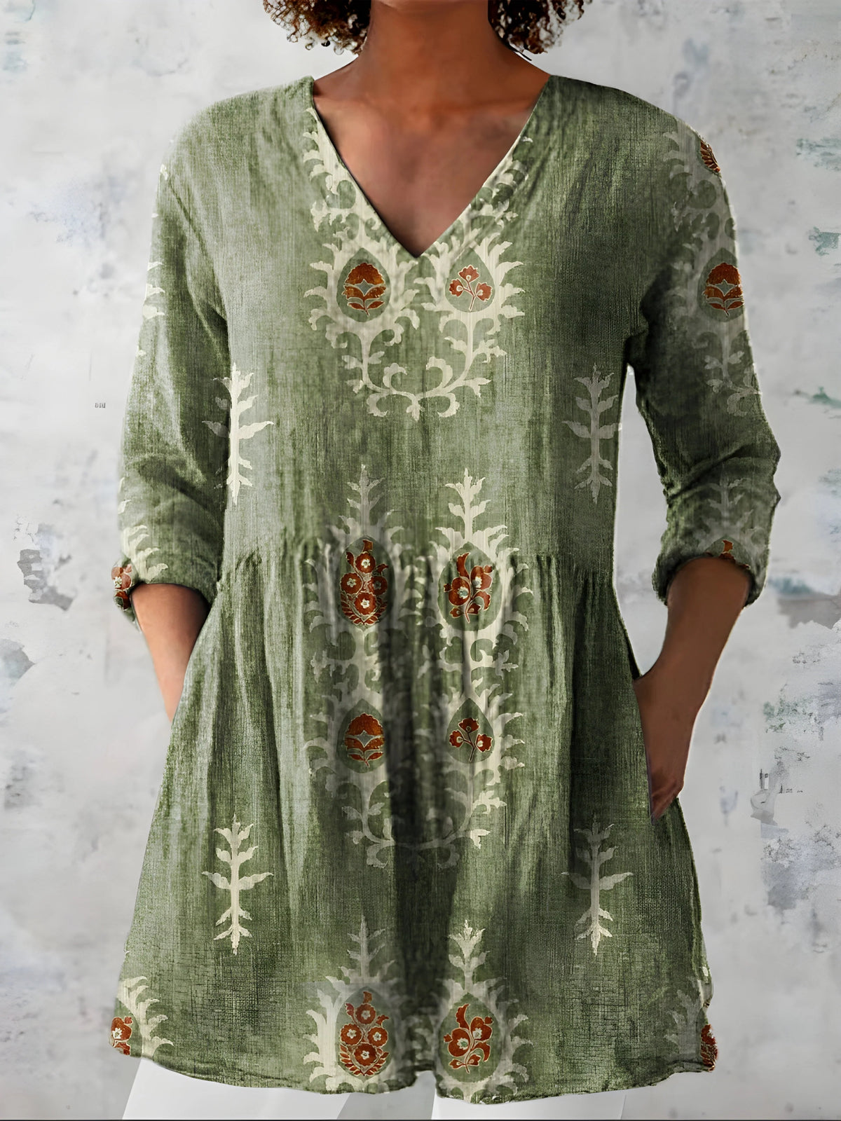 Elisabeth | Blusa larga estampada con cuello en V