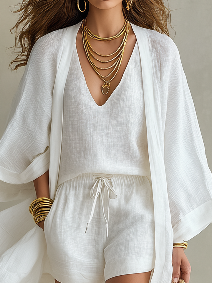 Ariadna | Conjunto de tres piezas en blanco