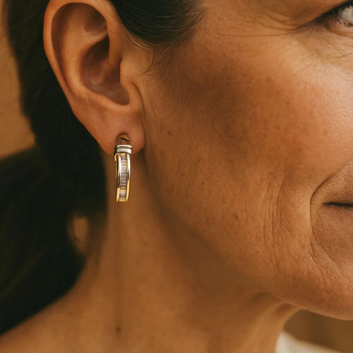 Ainhoa | Pendientes vintage dorados con circonitas