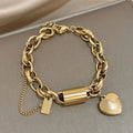Valentina | Pulsera de eslabones dorados con dije de corazón