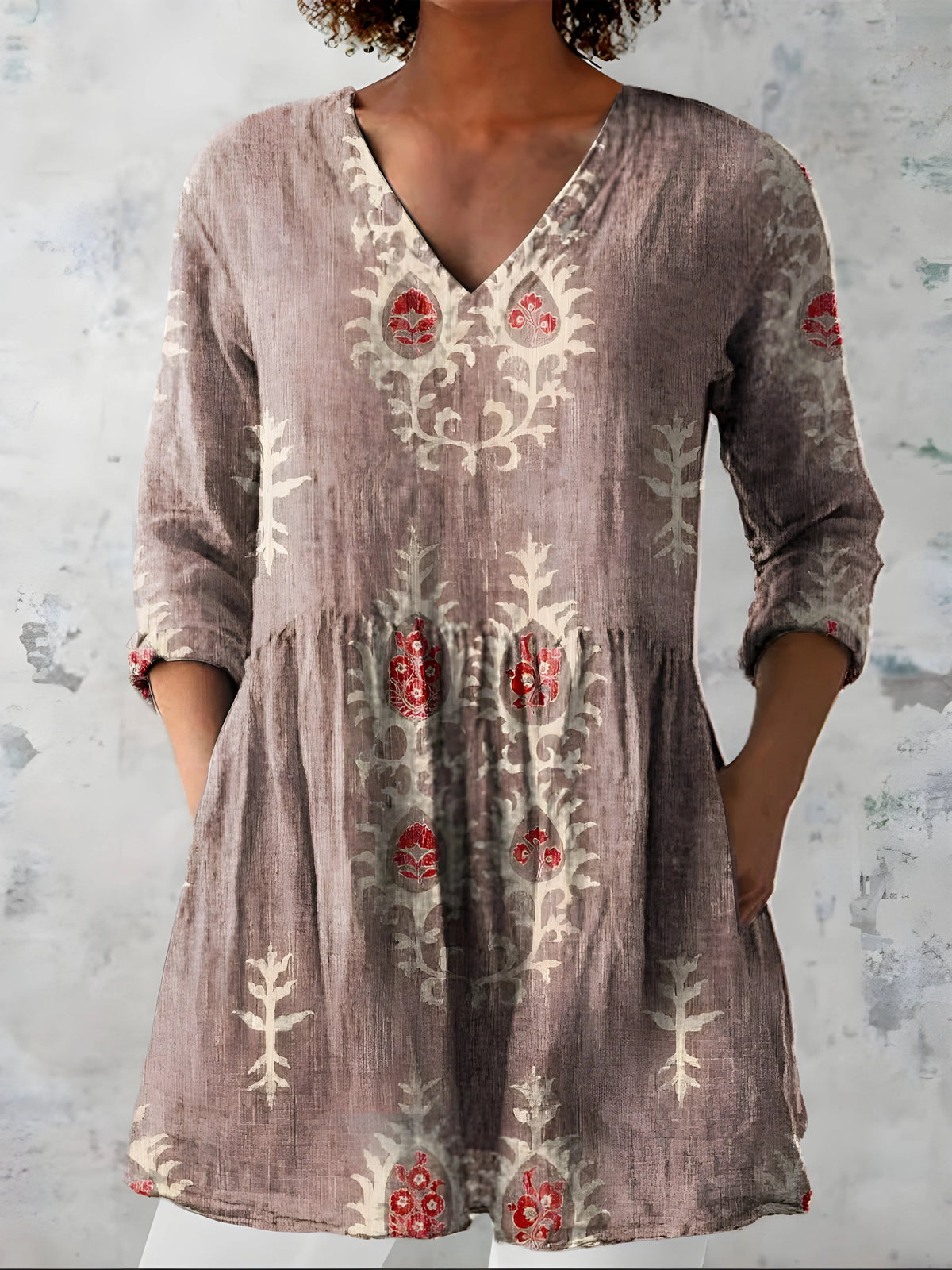 Elisabeth | Blusa larga estampada con cuello en V