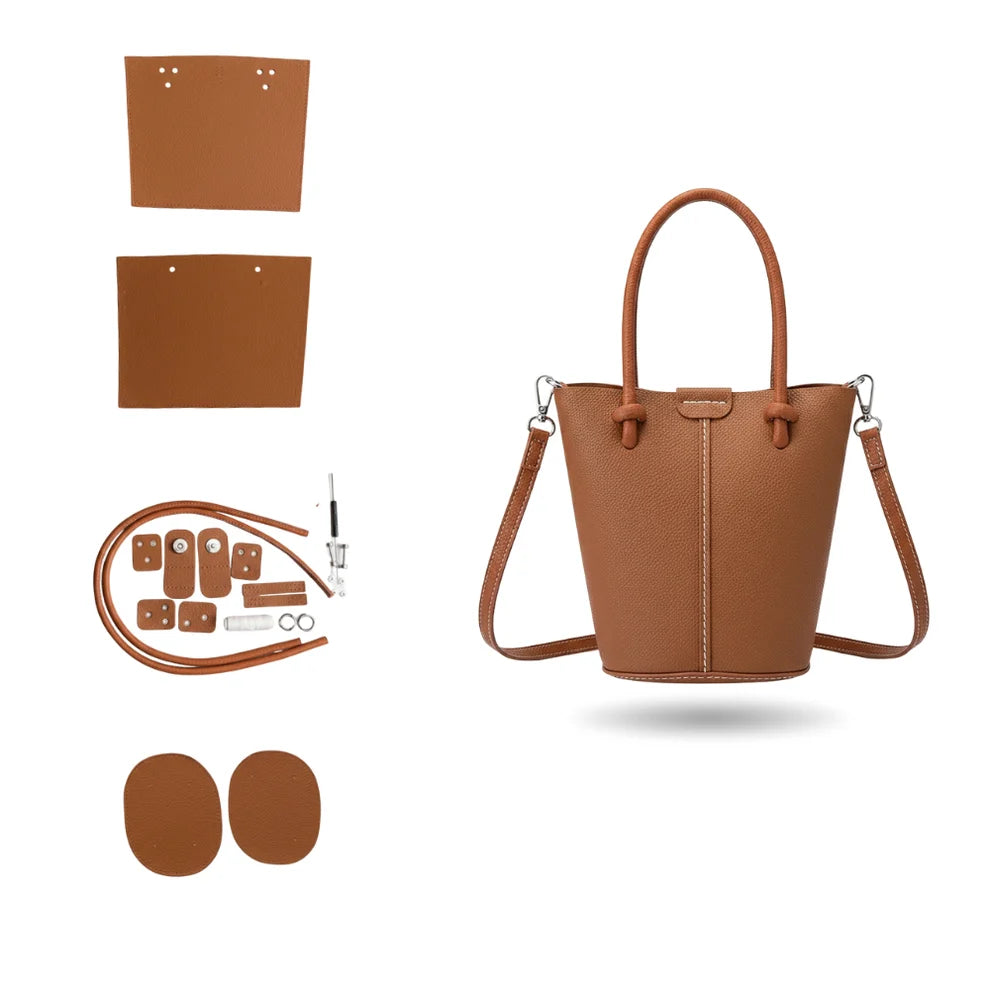 Ámbar | Bolso bucket de piel granulada
