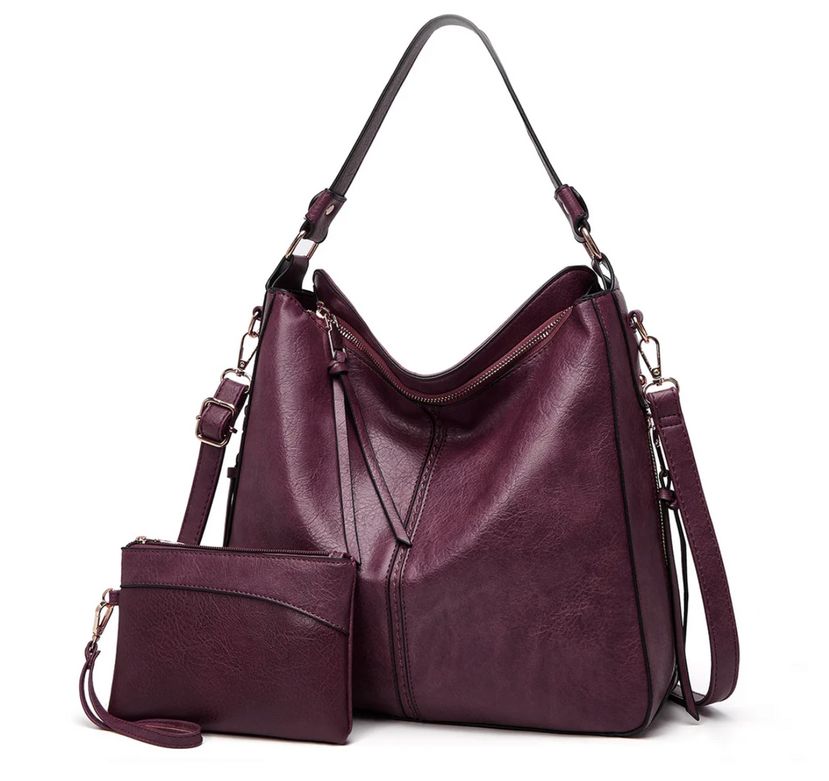 Habana | Bolso hobo de piel con cartera a juego