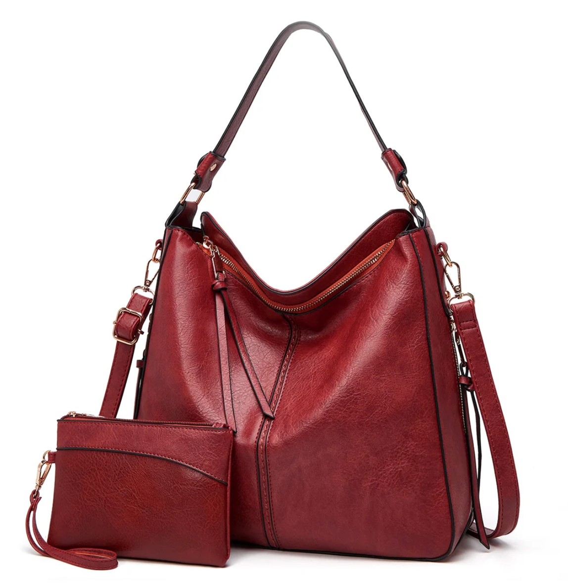 Habana | Bolso hobo de piel con cartera a juego