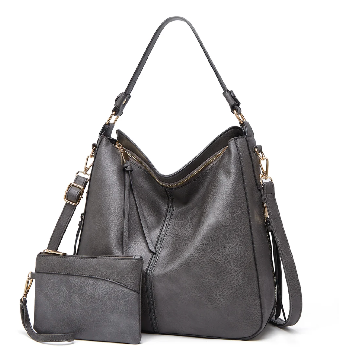 Habana | Bolso hobo de piel con cartera a juego