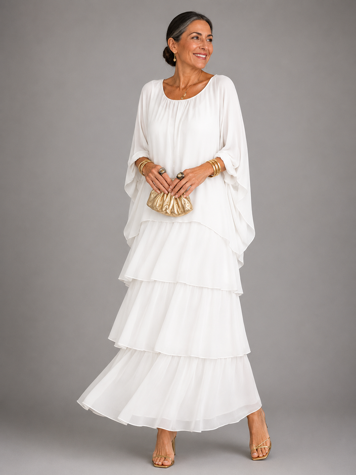 Lúa Elegante | Vestido largo fluido de capas