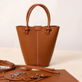Ámbar | Bolso bucket de piel granulada