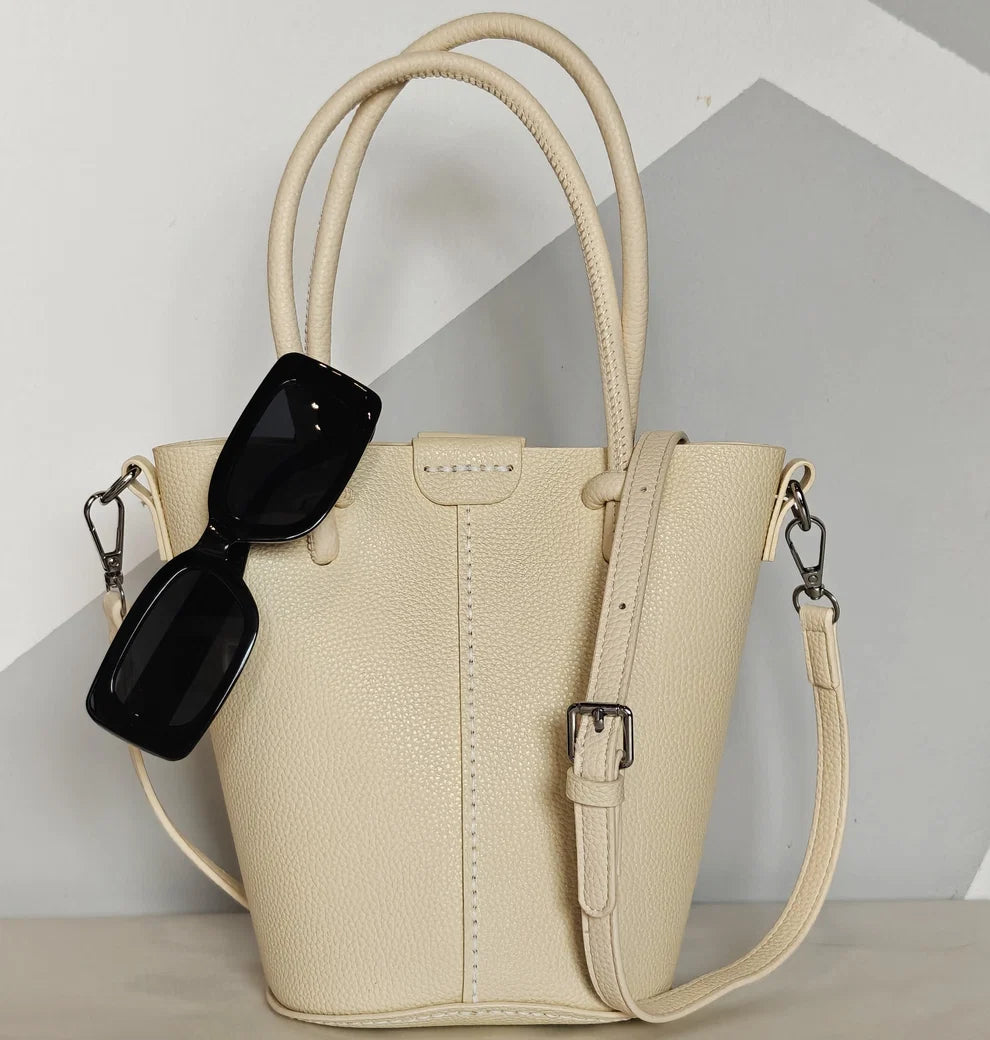Ámbar | Bolso bucket de piel granulada