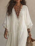 Lola | Vestido maxi boho de gasa con encaje