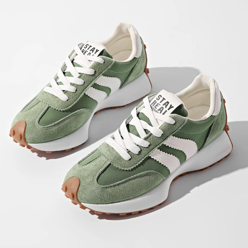 Nova | Zapatillas retro con plataforma en ante verde