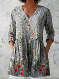 Marta | Blusa larga estampada con cuello en V