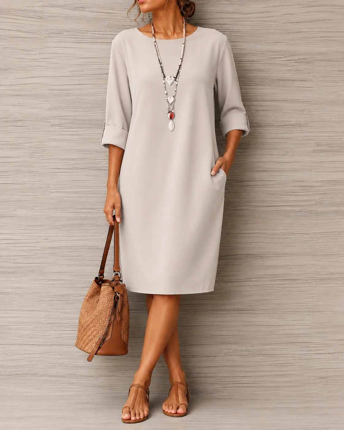 Enia | Vestido midi con efecto vientre plano