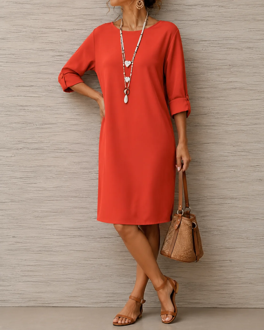 Enia | Vestido midi con efecto vientre plano