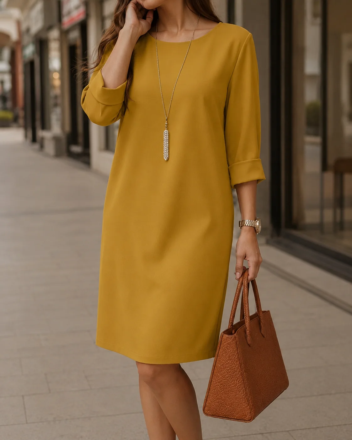 Enia | Vestido midi con efecto vientre plano