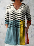 Flor | Blusa larga estampada con cuello en V