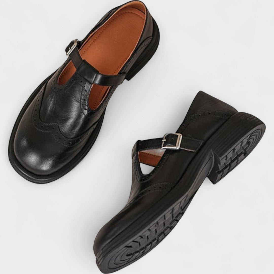 Elena | Zapato Mary Jane estilo brogue en piel