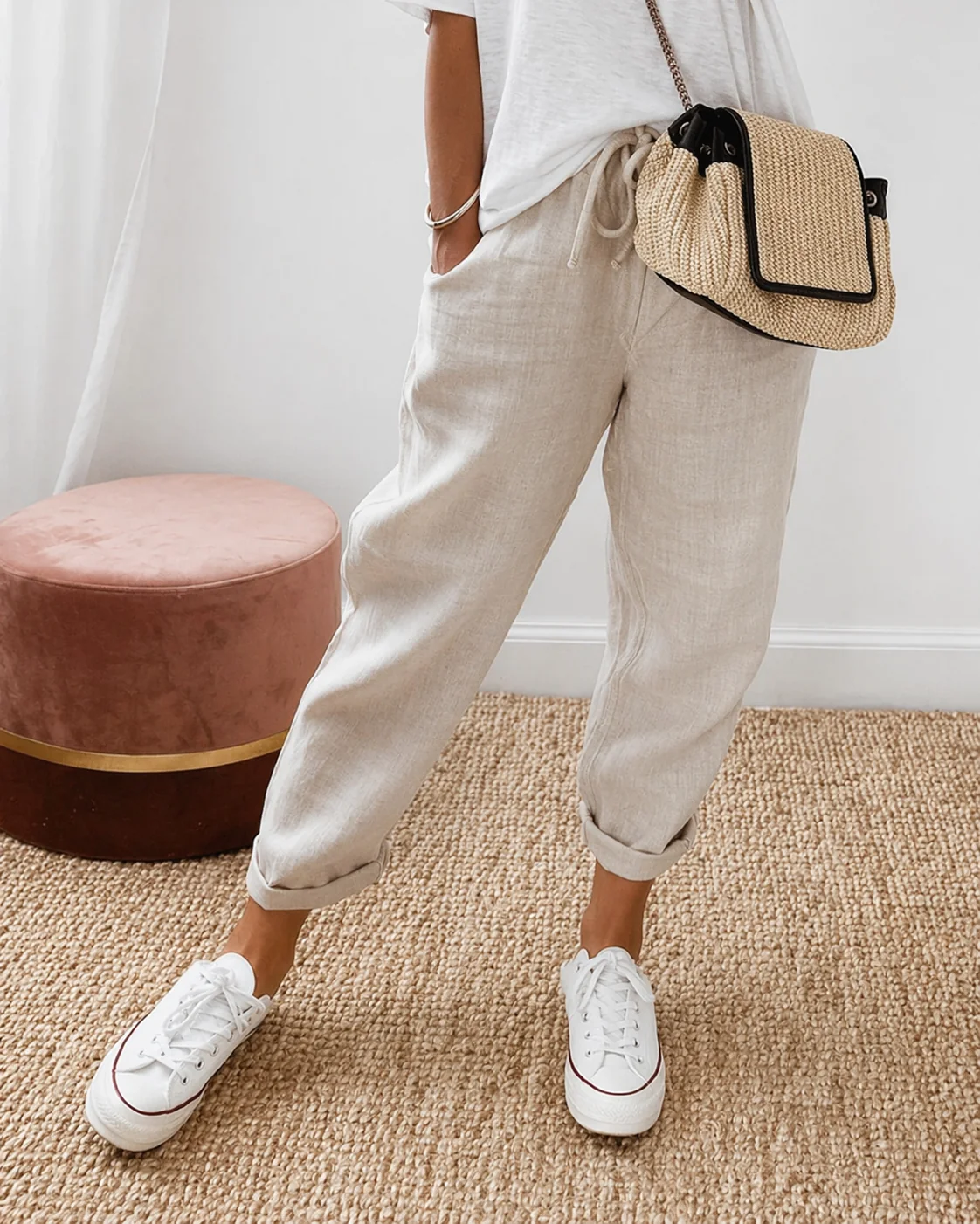 Ivette | Pantalones jogger de lino y algodón