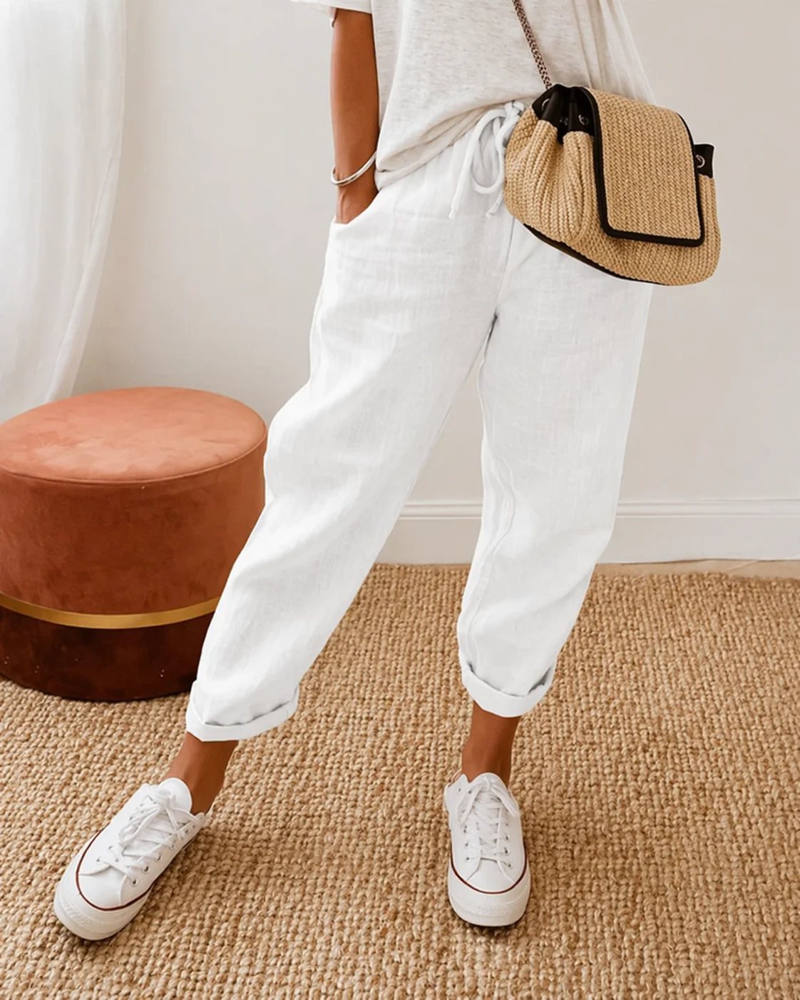 Ivette | Pantalones jogger de lino y algodón