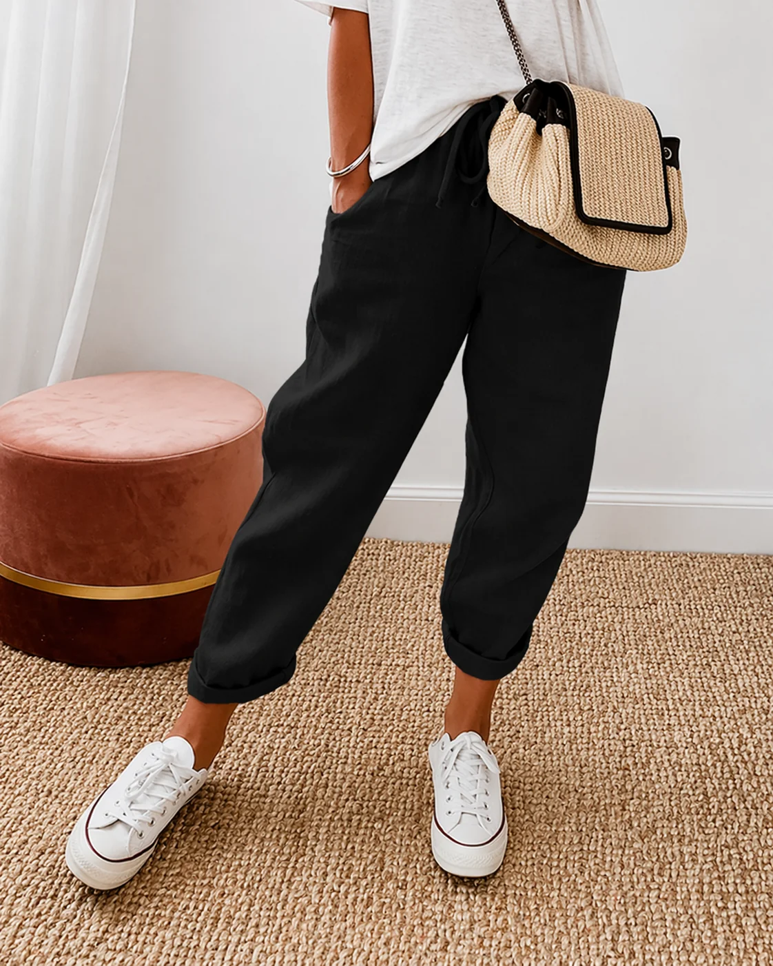 Ivette | Pantalones jogger de lino y algodón