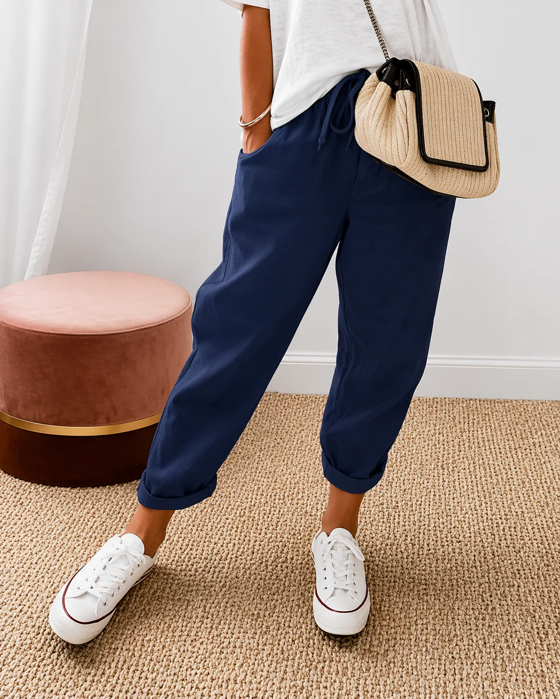 Ivette | Pantalones jogger de lino y algodón